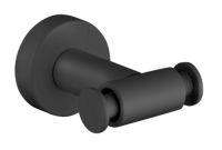 Logo Porte peignoir grand hotel double chrome noir brosse accessoires - te24275