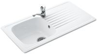 Logo Villeroy & boch - targa - evier  encastrer villeroy & boch 1 bac, 1 gouttoir coloris glossy black ev6771 01 36