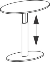 Logo Wellembel table haute 'contact', ronde, blanc pur/alu 7600684