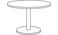 Logo Wellembel table de confrence 'contact', rond, htre/alu 7600658