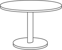 Logo Wellem�bel table de conf�rence 'contact', ronde, gris/chrom� 7600665