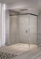 Logo Portes coulissantes 2 elements 1400 acqua r 5000 gauche serig. noire parois de douche - qtw2l1400cshaqb10