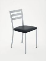Logo Luisina - midi - chaise classique midi assise noire, pitement gris alu - h 82 cm ch7001 009