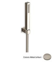 Logo Kit support carre + douchette carre  metal brillant hydrotherapie - pd64680 m�tal brillant