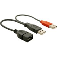 Logo Cble adaptateur power usb 2.0 2x a m > a f 20cm 65317