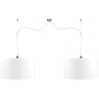 Logo [iar-rome/h2] lampe suspendue rome/2-abat jour   2,5m plaqu� nickel  - abat jour - pas d'�cran