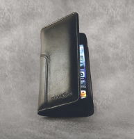 Logo Ten97 leather calfskin wallet case, pour iphone 5-5c-5s, noir 17652