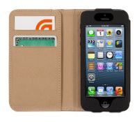 Logo Griffin midtown passport wallet, etui cuir pour iphone 5-5s, noir 17527