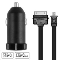 Logo Incipio mini auto charger - 2port, pour iphone & ipod, noir 17072