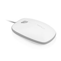 Logo Macally bumpermouse, souris optique usb filaire 3 boutons, blanc-gris 17951