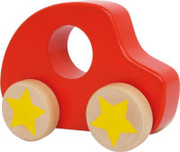 Logo Jouet d'veil bolide rouge en bois massif 3419
