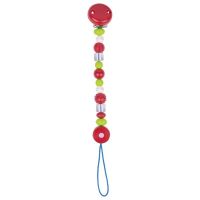 Logo Attache-ttine lastique perle rose raye 736650