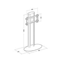 Logo Plasmatech socle 180 cm fixation universelle, noir 401821