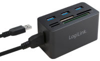 Logo Logilink hub usb 3.0 avec lecteur de carte all-in-one, noir 11116419