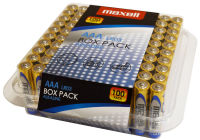 Logo Maxell pile alcaline 'box pack', aaa, bote de 100 11630125