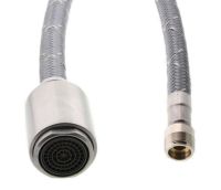 Logo Douchette + flexible filo-s finish acier inoxydable bross complte nf, surface mtallique, inox bross, haute pression 119004