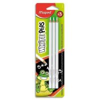 Logo Maped blister de 3 crayons craie blancs pour ardoises noire et pierre 675714