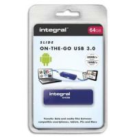 Logo Integral cl usb 3.0 on the go double connecteur 64go infd64gbsldotg3.0nrp + redevance 317851