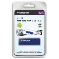 Logo Integral cl usb 3.0/micro usb otg slide 32go bleue + redevance infd32gbsldotg3.0. 316060