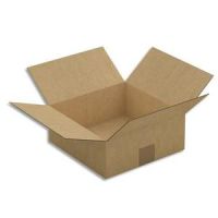 Logo Emballage paquet de 25 caisses amricaines simple cannelure en kraft brun - dimensions : 25 x 10 x 2 127338