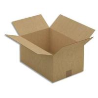 Logo Emballage paquet de 25 caisses amricaines simple cannelure en kraft brun - dimensions : 40 x 20 x 2 127361