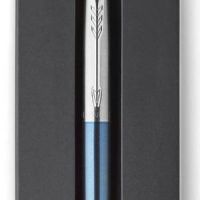 Logo Parker blister stylo bille rtractable jotter bleu waterloo attributs chroms. pointe moy. encre ble 302112