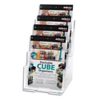 Logo Deflecto porte brochure 4cases format a5 transparent 019227