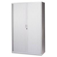 Logo Mt international armoire haute monobloc co corps et rideau gris clair - dimensions l120 x h198 x p43 cm 100668