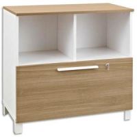 Logo Gautier office rangement bas sunday blanc 2 cases, tiroir ds chne - dimensions : l80 x h79 x p42 cm 451208