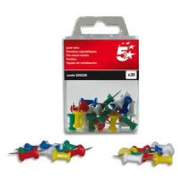 Logo 5 etoiles boite de 20 push pins coloris opaque assortis 925036