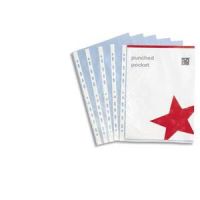 Logo 5 etoiles bote de 100 pochettes perfores en polypropylne 12/100e grain, perforation 11 trous 929194