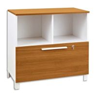 Logo Rangement bas blanc 2 cases, tiroir ds noyer sunday - l80 x h79 x p42 cm - gautier  451191