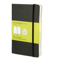 Logo Moleskine carnet de note couverutre souple 9x14cm 192 pages unies blanches. coloris noir 155008