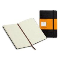 Logo Moleskine carnet de note couverture rigide 9x14cm 192 pages lignes. coloris noir 154880