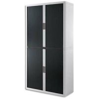 Logo Paperflow easyoffice armoire dmontable corps en ps teint blanc rideau noir - dim l110x h204x p41,5 203945