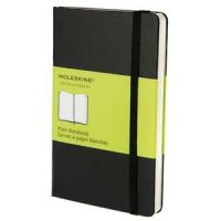 Logo Moleskine carnet de note couverture rigide 9x14cm 192 pages unies blanches. coloris noir 154982