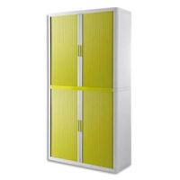 Logo Paperflow easyoffice armoire dmontable corps en ps teint blanc rideau vert - dim l110x h204x p41,5 203881
