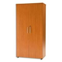 Logo Mt international armoire haute portes pleines merisier impact, 4 tablettes - dim. : l90 x h180 x p48 053788