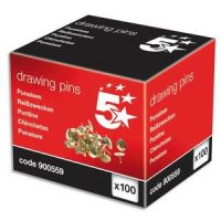 Logo 5 etoiles punaise laitonne boite de 100 900559