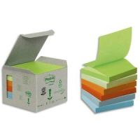 Logo Post-it tour de 6 blocs de z-notes 100% recycles pastel 76x76mm - bloc de 100 feuilles 283085