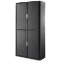 Logo Paperflow easyoffice armoire dmontable corps en ps teint et rideau anthracite - dim l110xh204xp41, 203777