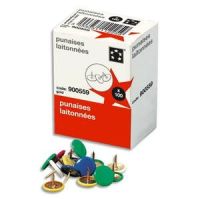 Logo 5 etoiles punaise cuivre recouverte de plastique coloris assortis, boite de 100 900540