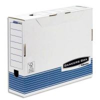 Logo Bankers box bote archives system format a3, dos de 10cm, montage automatique, carton recycl blanc/bleu 600478