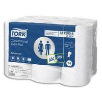Logo Tork paquet de 12 rouleaux papier toilette traditionnel advanced 2 plis 200 feuilles patte velours 123683
