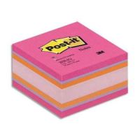Logo Post-it cube plaisir intense 7,6 x 7,6 cm 450 feuilles (fushia/rose) 142498