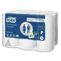 Logo Tork paquet de 12 rouleaux papier toilette traditionnel advanced 2 plis 200 feuilles patte velours 805906