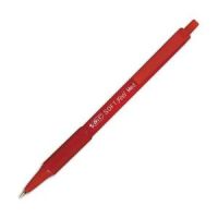 Logo Bic stylo  bille pointe moyenne rtractable encre rouge corps caoutchouc anti-fatigue soft feel clic 294784