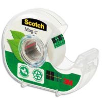Logo Scotch dvidoir  main transparent en plastique recycl 90% avec rouleau magic recycl 19mm x 20m 298391
