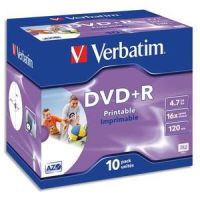 Logo Verbatim pack de 10 dvd+r imprimable 4.7go 16x 043508 195422
