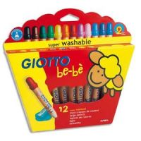 Logo Giotto etui de 12 crayons de couleur be-b� maxi bois + taille crayons, mine large 7 mm 304985